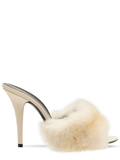 furry ysl heels|Saint Laurent 100mm La 16 Furry Mules .